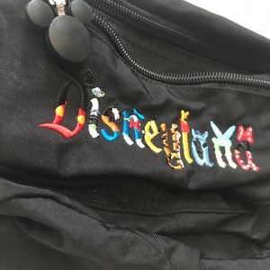 Black Disneyland Fanny Pack with Mouse Zipper